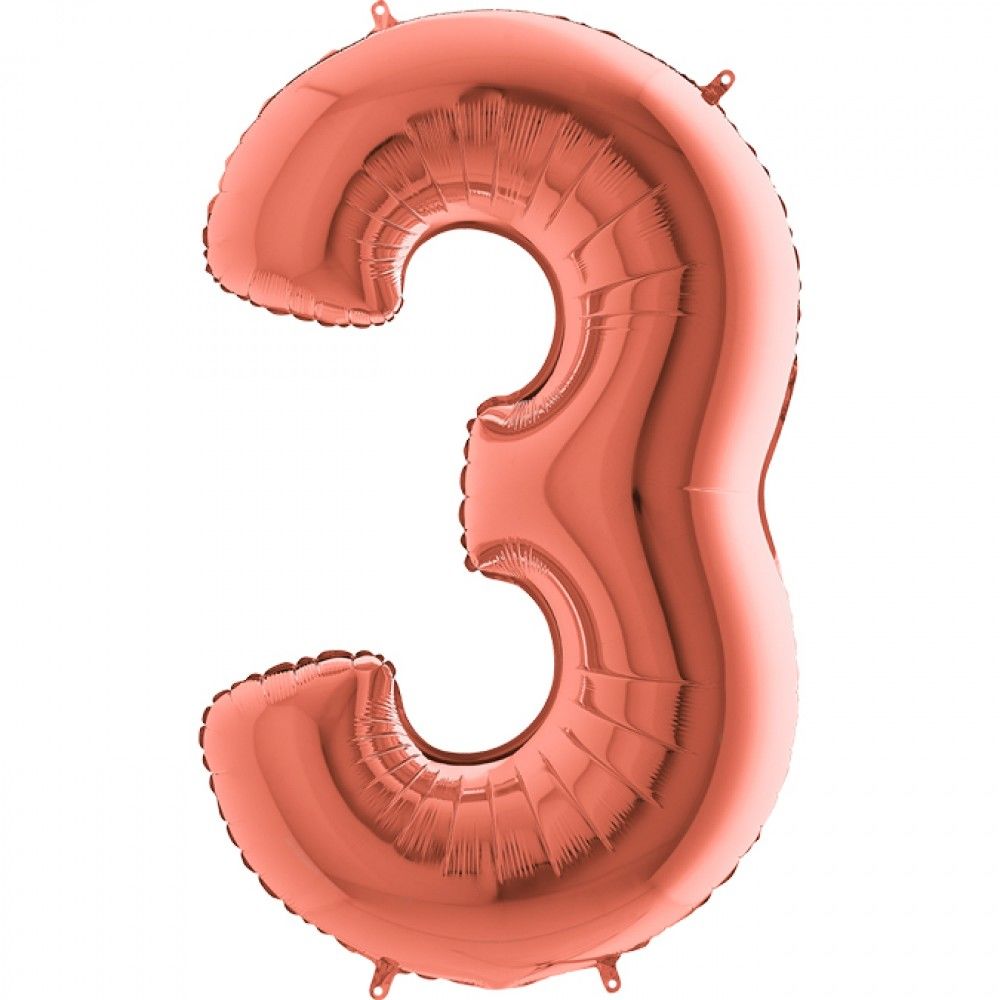 3 Rakam Rose Gold Folyo Balon Doğum Günü Parti Eğlence