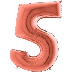 5  Rakam Rose Gold Folyo Balon Doğum Günü Parti Eğlence