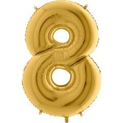 8 Rakam Altın Folyo Balon Parti Doğum Günü Kutlama