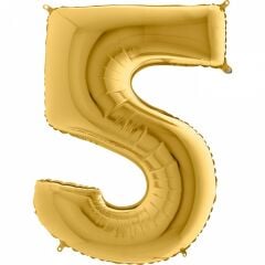 5 Rakam Altın Folyo Balon Parti Doğum Günü Kutlama