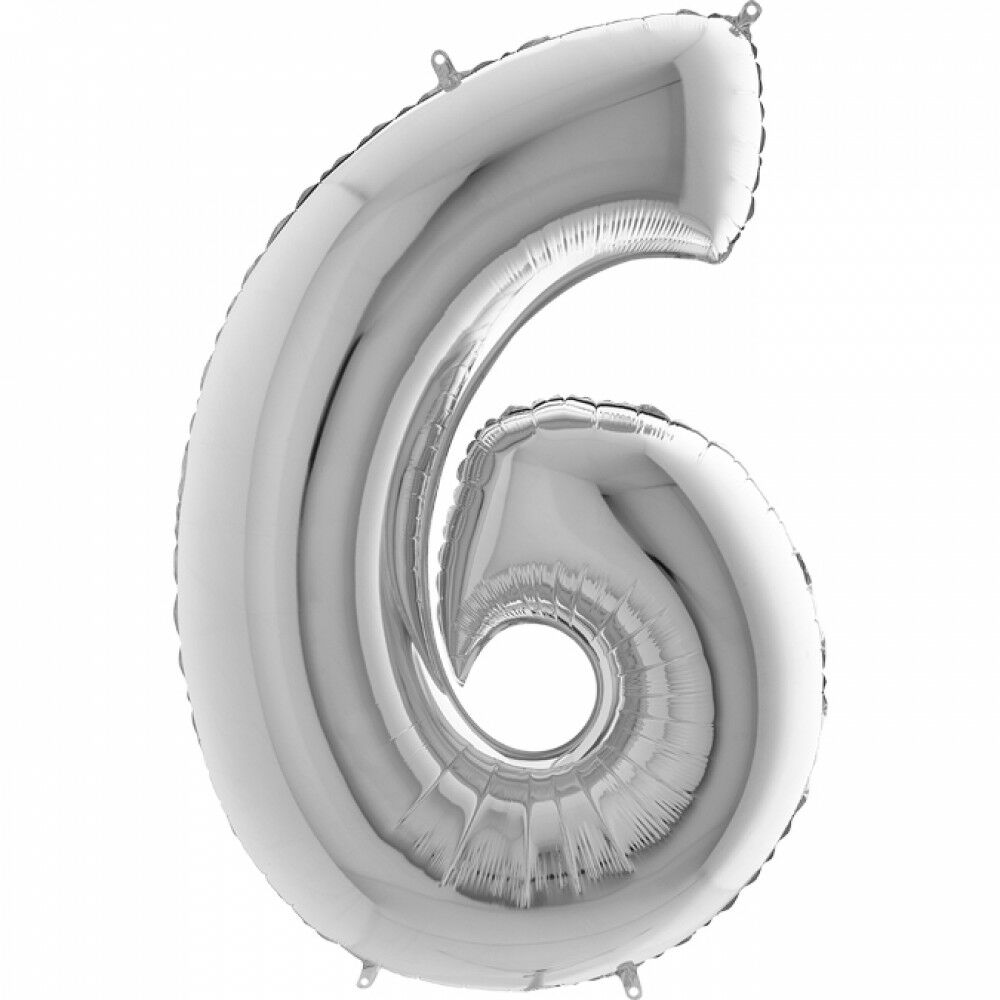 6 Rakam Gümüş Folyo Balon Parti Doğum Günü Kutlama