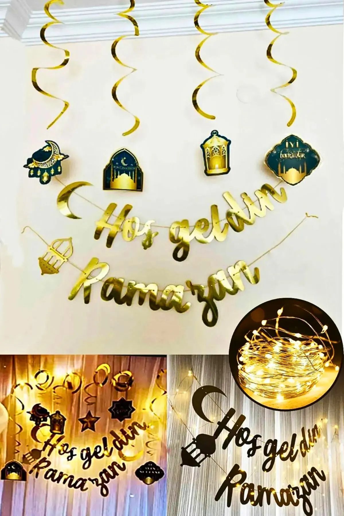 Led Işıklı Hoşgeldin Ramazan Yazısı Ramazan Bayramı Tavan Süsü 11 Ayın Sultanı Dini Süsleme Süs
