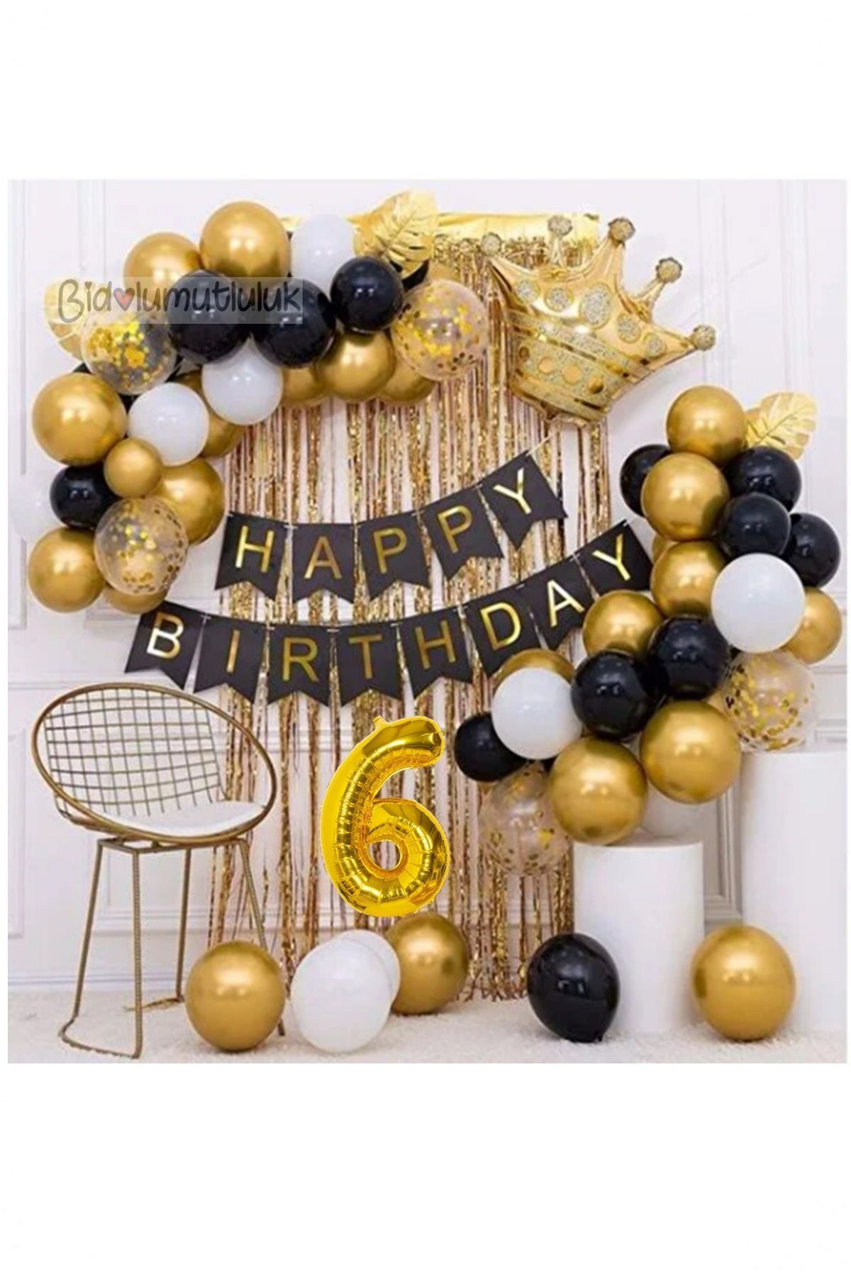 Kral Taçlı Doğum Günü Seti Happy Bırthday