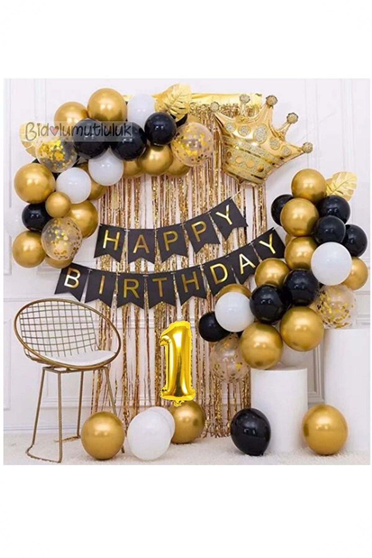 Kral Taçlı Doğum Günü Seti Happy Bırthday