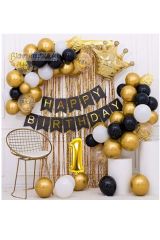 Kral Taçlı Doğum Günü Seti Happy Bırthday