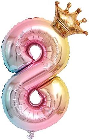 8 Yaş Gökkuşağı Folyo Balon Set