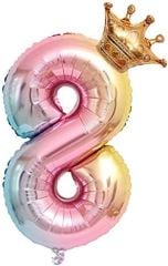 8 Yaş Gökkuşağı Folyo Balon Set