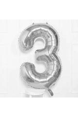 Gümüş 16 İnç Rakam Folyo Balon