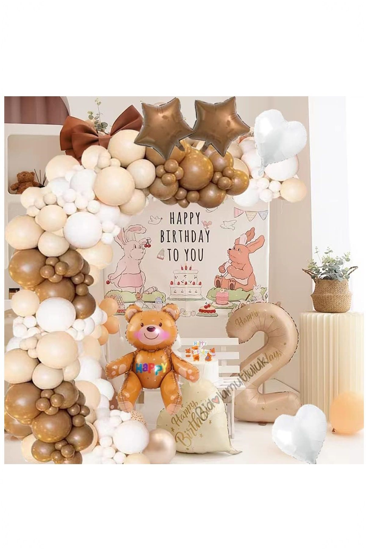 Ayı Folyo Balon Doğum Günü Seti