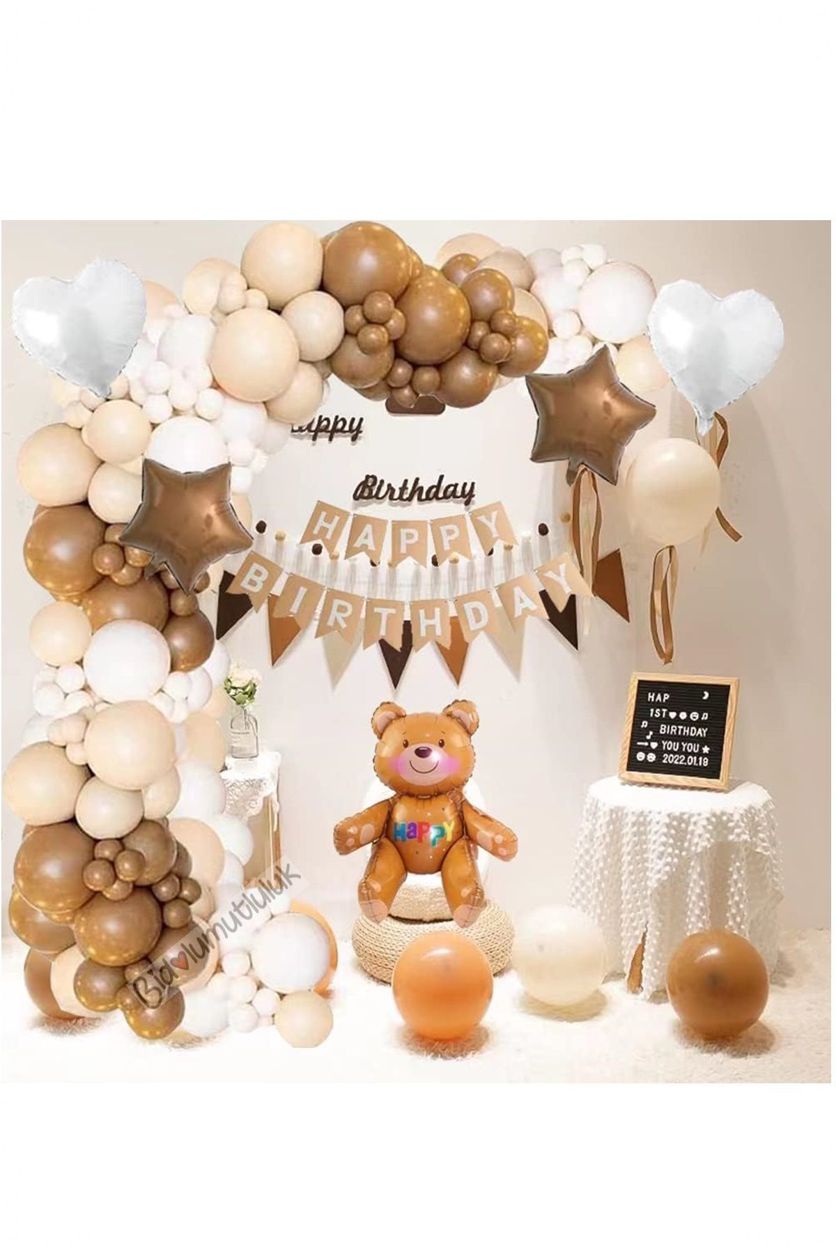 Ayı Folyo Balon Doğum Günü Seti