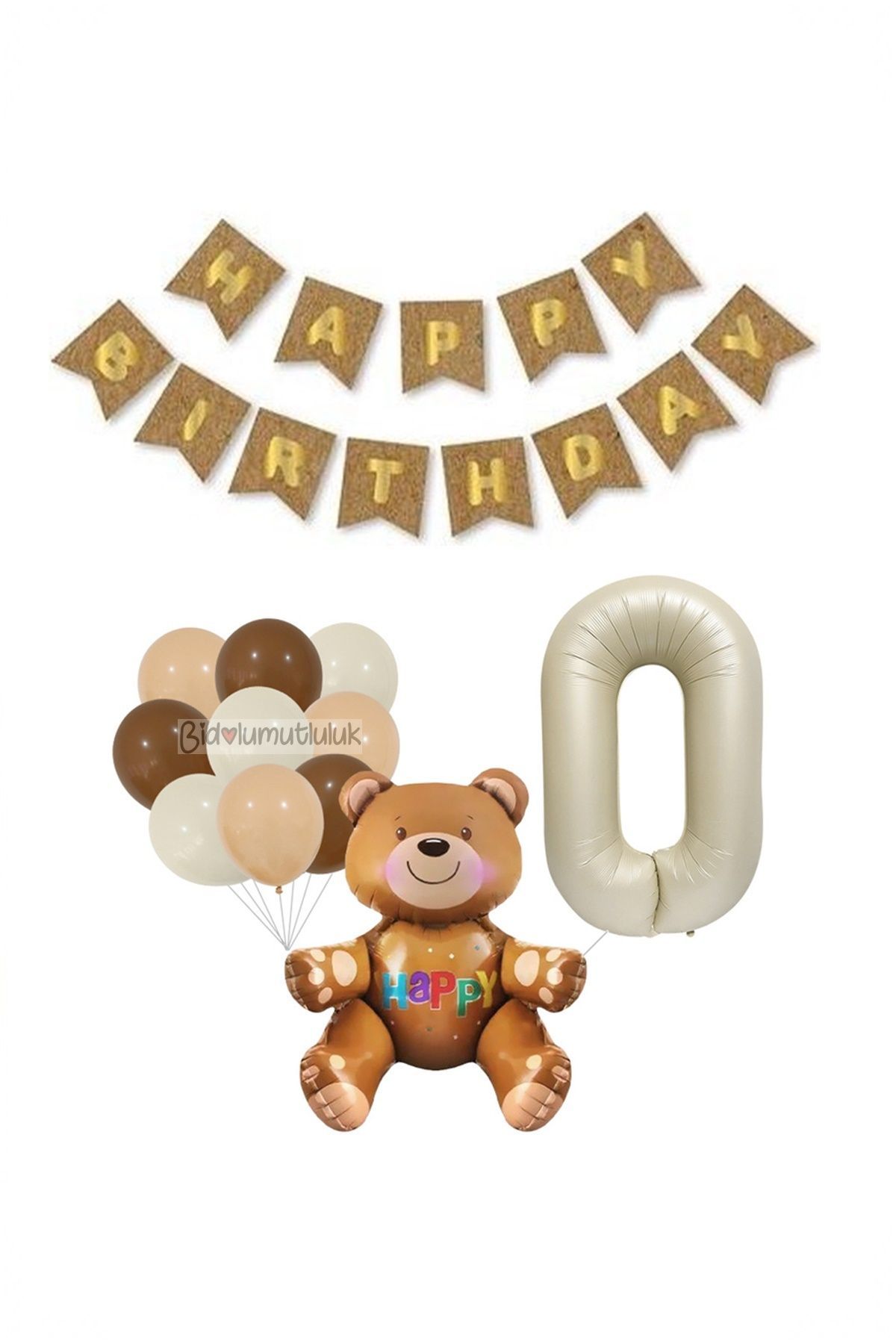 Ayı Folyo Balon Doğum Günü Seti