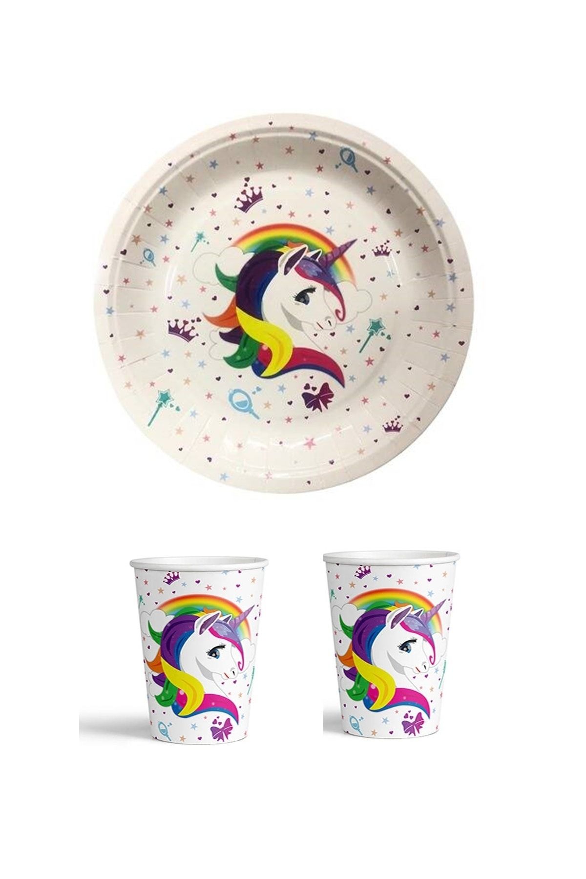 Unicorn Desenli Tabak Bardak Seti
