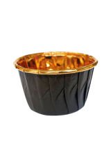 Muffin Kek Kapsülü Siyah-Altın 25li