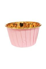 Muffin Kek Kapsülü Pembe-Altın 25li