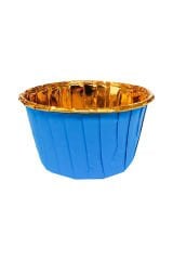 Muffin Kek Kapsülü Mavi-Altın 25li