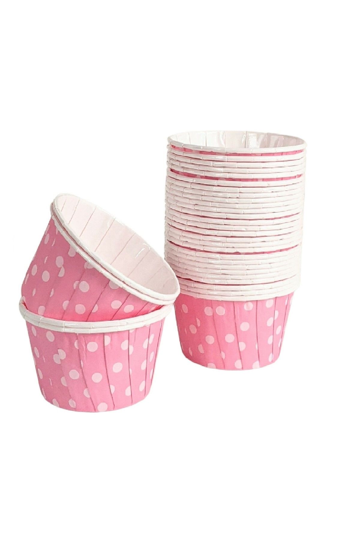 Pembe Puantiyeli Muffin-Kek Kapsülü 50'li