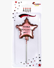 İYİKİ DOĞDUN YILDIZ ROSEGOLD MUM
