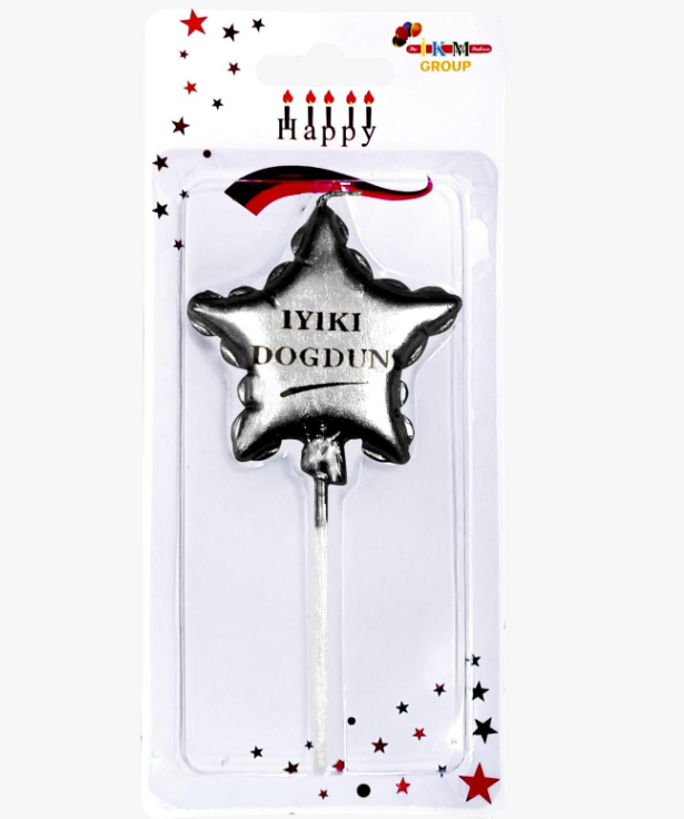 İYİKİ DOĞDUN YILDIZ GÜMÜŞ MUM