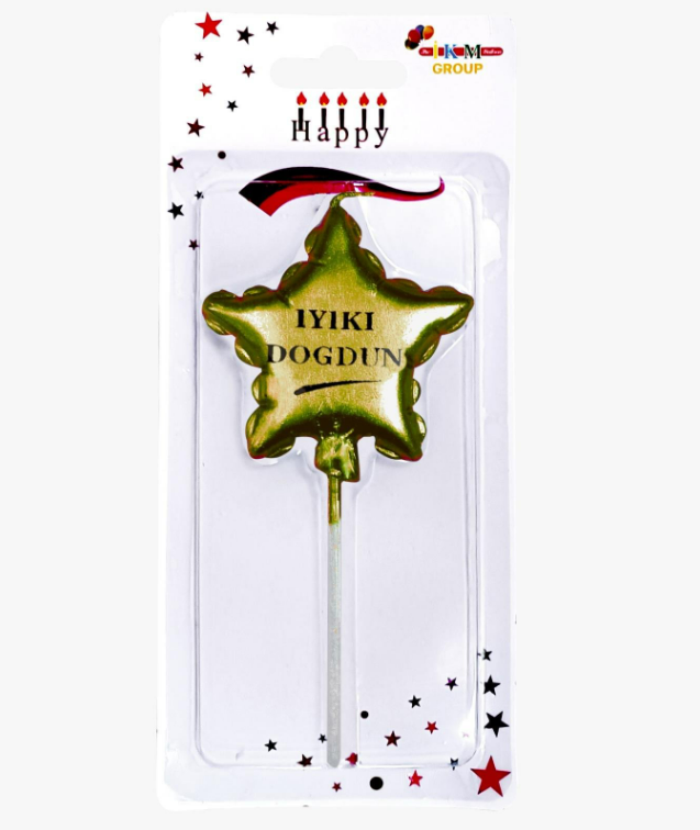 İYİKİ DOĞDUN YILDIZ GOLD MUM