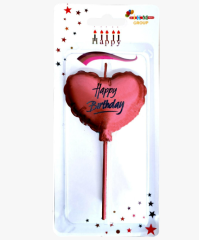 HAPPY BİRTHDAY KALP KIRMIZI MUM