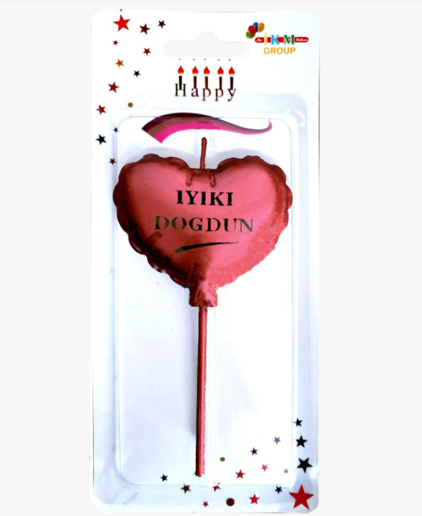 İYİKİ DOĞDUN KALP KIRMIZI MUM