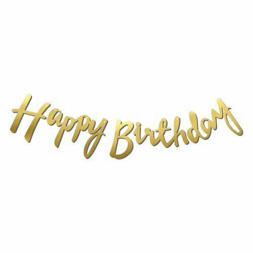 KALİGRAFİ BANNER GOLD HAPPY BİRHTDAY