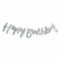 KALİGRAFİ BANNER SİLVER HAPPY BİRHTDAY