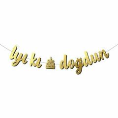 KALİGRAFİ BANNER GOLD İYİ Kİ DOĞDUN