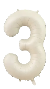 3 Rakam Krem Folyo Balon Doğum Günü Parti Eğlence