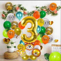 Safari Temalı Balon Dogum Günü Konsepti
