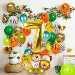 Safari Temalı Balon Dogum Günü Konsepti