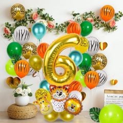 Safari Temalı Balon Dogum Günü Konsepti