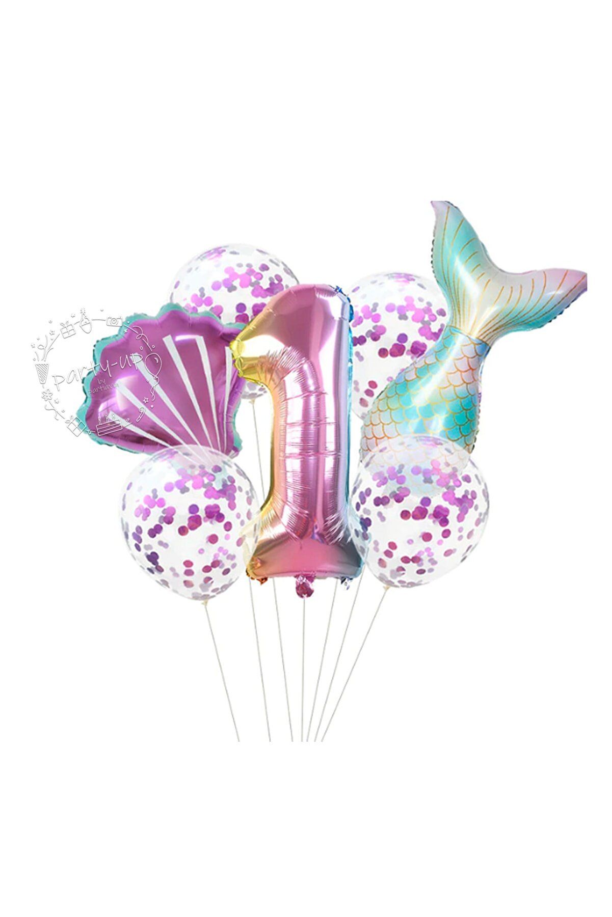 Deniz Kızı Konsept Metalik Balon Seti