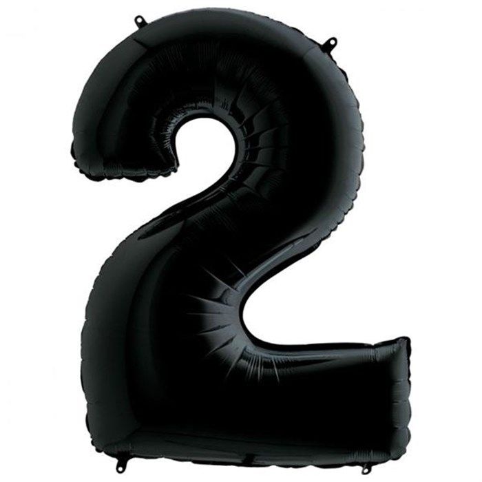 2 Rakam Siyah Folyo Balon Doğum Günü Parti Eğlence