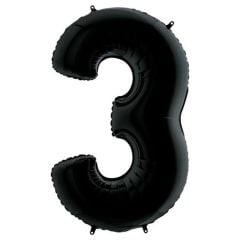 3 Rakam Siyah Folyo Balon Doğum Günü Parti Eğlence
