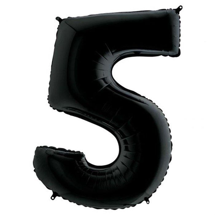 5 Rakam Siyah Folyo Balon Doğum Günü Parti Eğlence