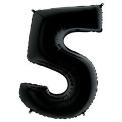 5 Rakam Siyah Folyo Balon Doğum Günü Parti Eğlence