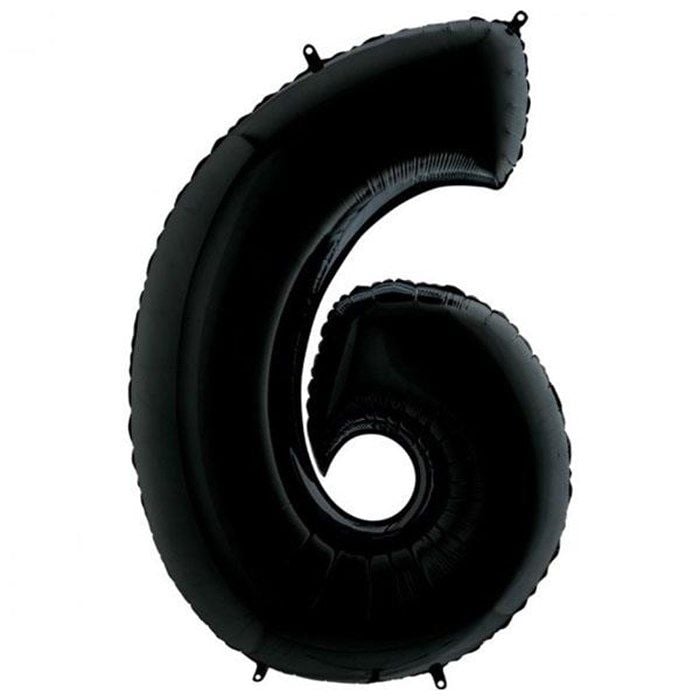 6 Rakam Siyah Folyo Balon Doğum Günü Parti Eğlence