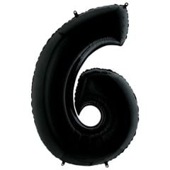 6 Rakam Siyah Folyo Balon Doğum Günü Parti Eğlence