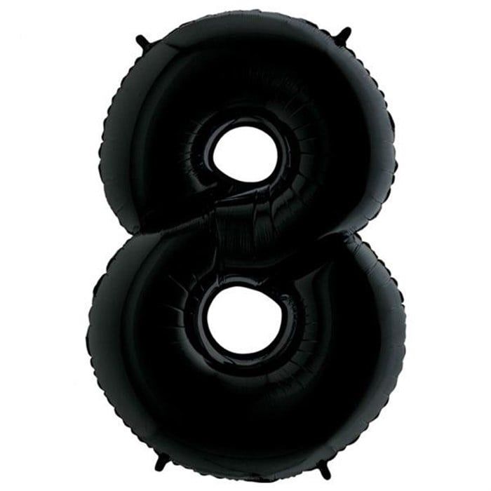 8 Rakam Siyah Folyo Balon Doğum Günü Parti Eğlence