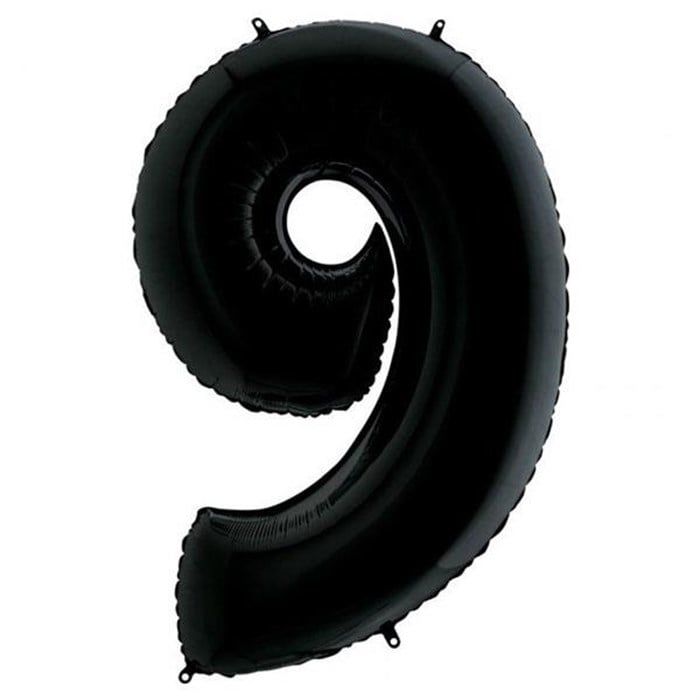 9 Rakam Siyah Folyo Balon Doğum Günü Parti Eğlence