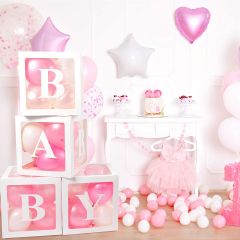Beyaz Balon Kutusu Pembe Beyaz Balon