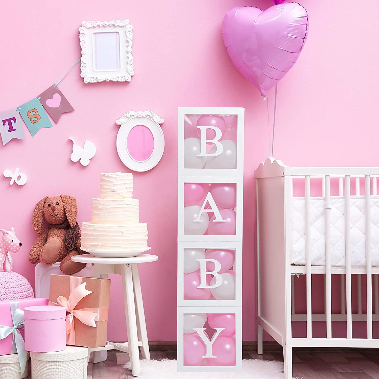 Beyaz Balon Kutusu Pembe Beyaz Balon