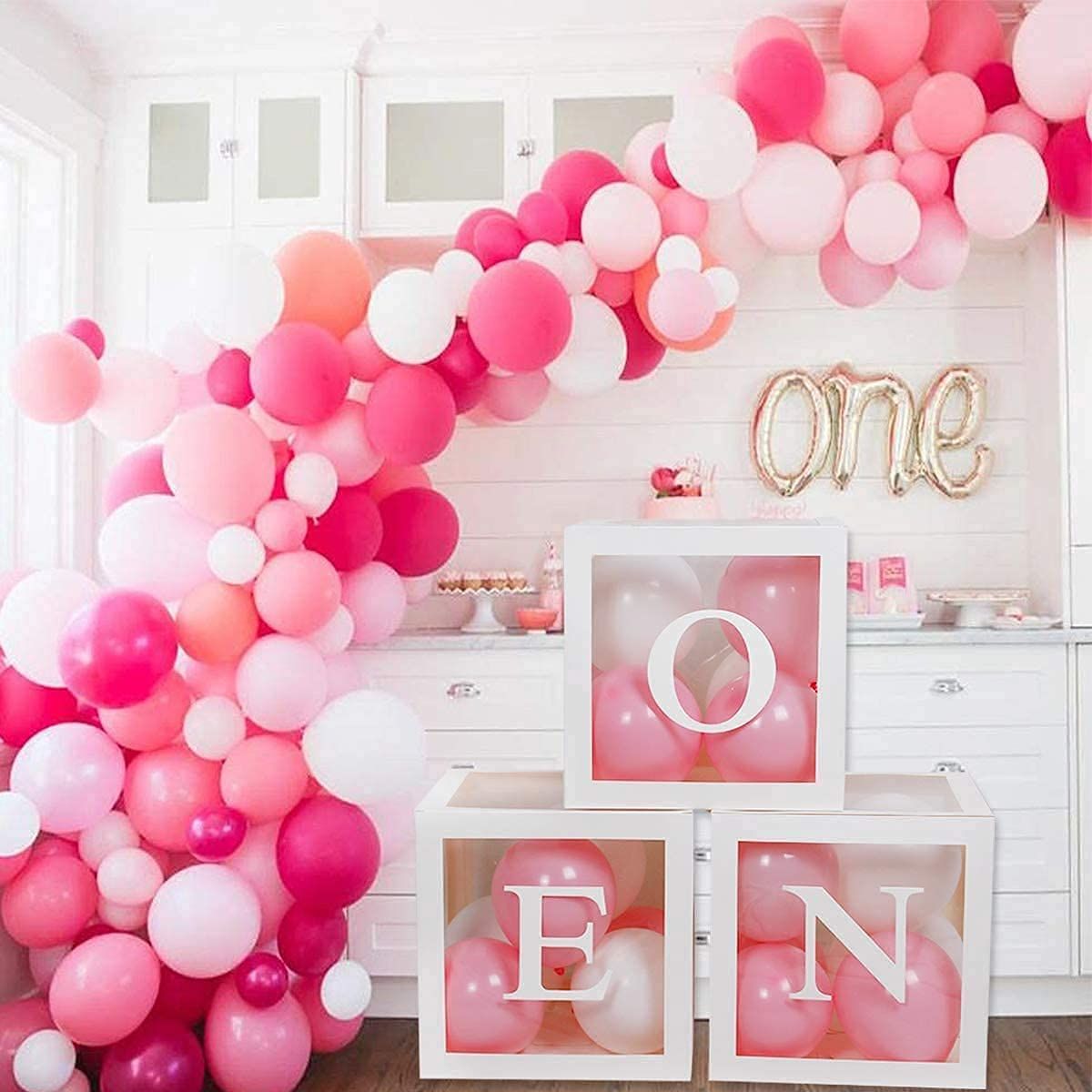 One Balon Kutusu Pembe Beyaz