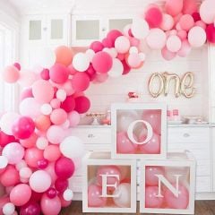 One Balon Kutusu Pembe Beyaz