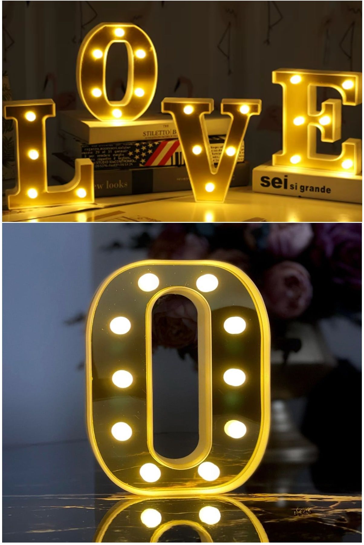 Dekoratif Led Işıklı 3d Harf Büyük Boy (22 CM) Organizasyon Doğum Günü Kutlama Parti Eğlence