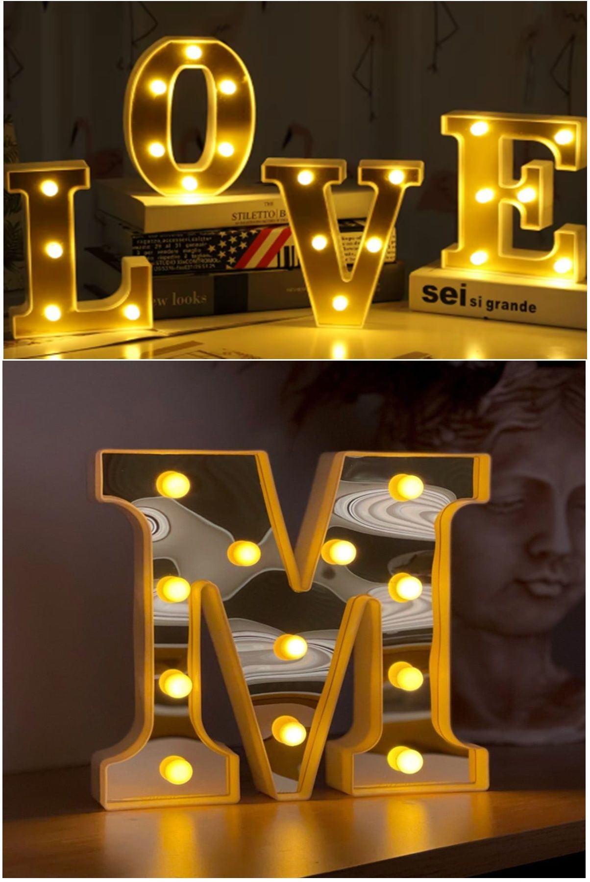 Dekoratif Led Işıklı 3d Harf Büyük Boy (22 CM) Organizasyon Doğum Günü Kutlama Parti Eğlence