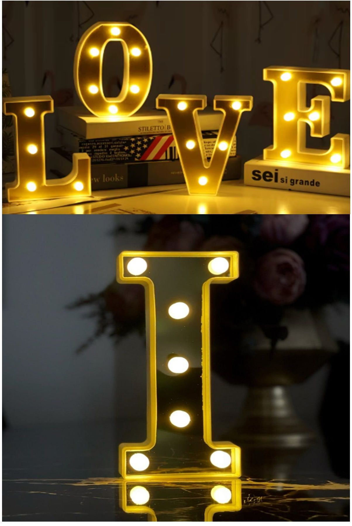 Dekoratif Led Işıklı 3d Harf Büyük Boy (22 CM) Organizasyon Doğum Günü Kutlama Parti Eğlence