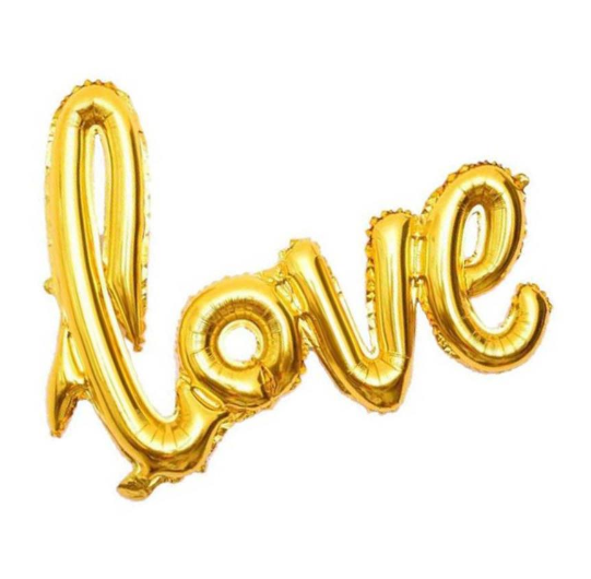 Büyük Love Gold Renk Folyo Balon 65*108cm