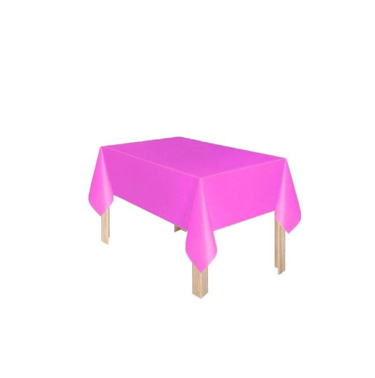 Pembe Renk Kullan At 120x180 Cm Doğum Günü Partisi Için Düz Tek Kullanımlık Plastik Masa Örtüsü